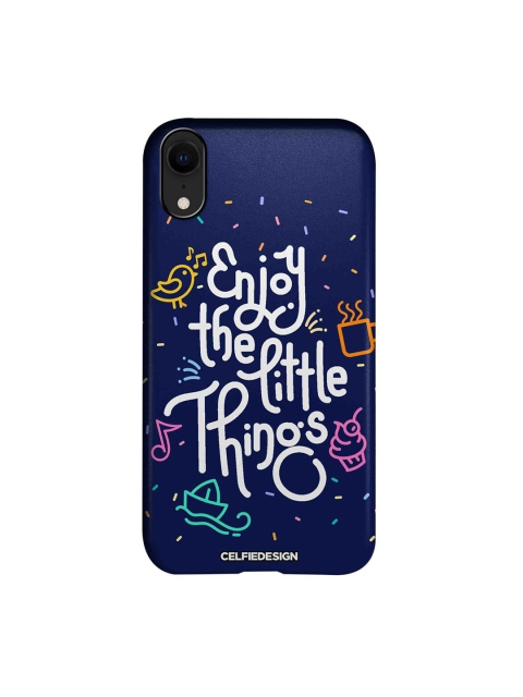 

CelfieDesign Navy Blue & White Enjoy The Little Things Typography iPhone XR Slim Back Case