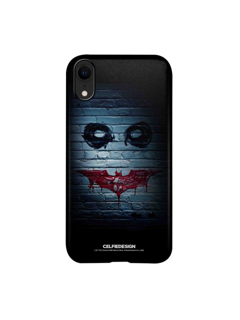 

CelfieDesign Black & Grey Bat Joker Graffiti Superhero Logo Print iPhone XR Slim Back Case