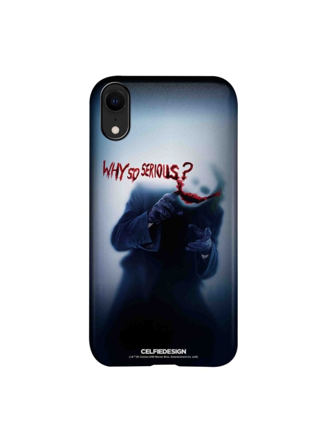 

CelfieDesign Navy Blue & White Why So Serious Neon Sand Printed iPhone XR Slim Back Case