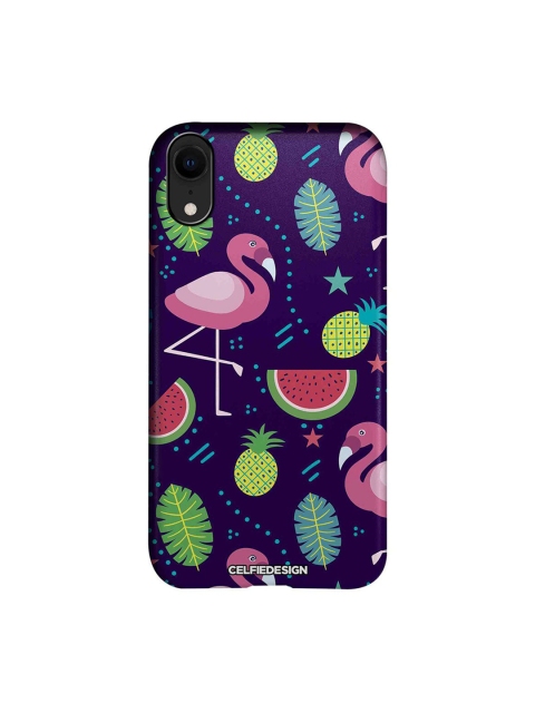 

CelfieDesign Violet & Green Flamingo Conversational Printed iPhone XR Slim Back Case