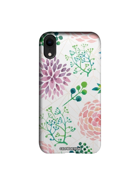

CelfieDesign White & Pink Ferns and Flowers Printed iPhone XR Slim Back Case