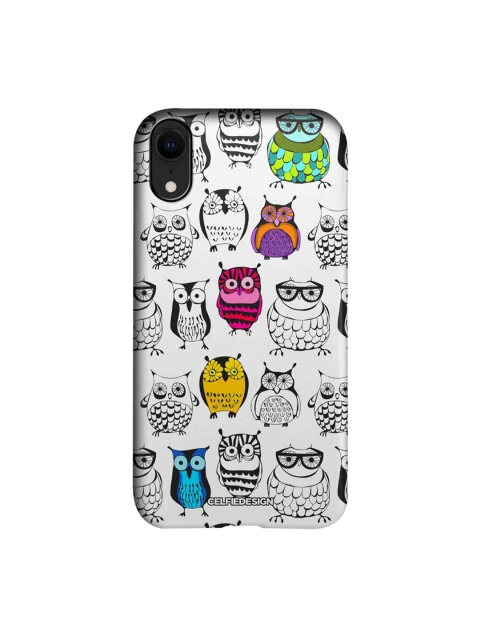 

CelfieDesign Multi-Coloured Owl Art iPhone XR Slim Back Case