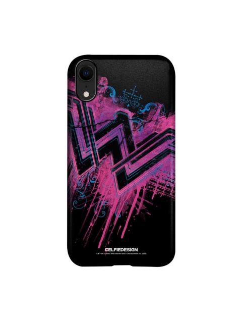 

CelfieDesign Black & Fuchsia Pink Wonder Woman Logo Splatter Superhero iPhone XR Back Case