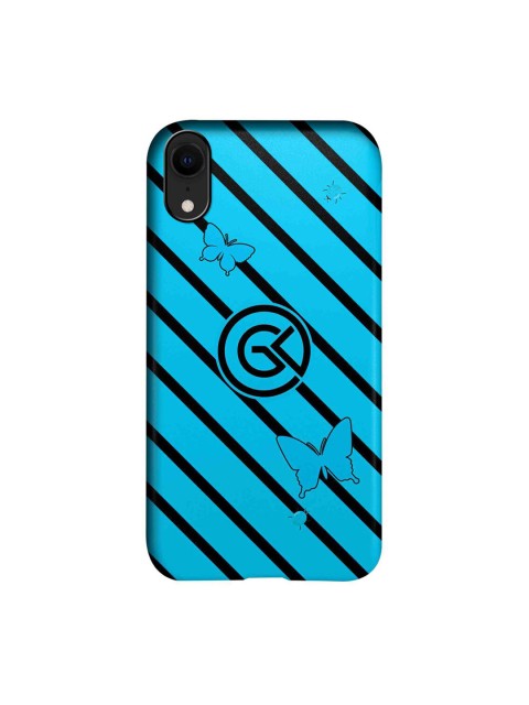 

CelfieDesign Blue & Black Rain Printed iPhone XR Slim Back Case