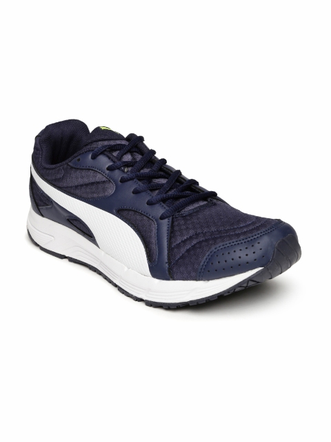 

Puma Men Navy Blue & White Axis Evo Mesh DP Colourblocked Sneakers