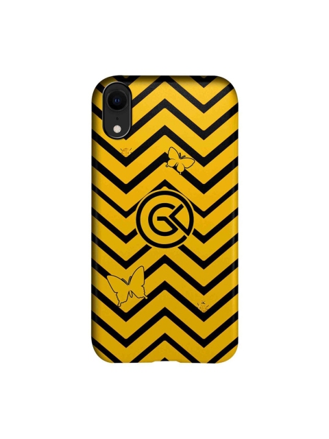 

CelfieDesign Mustard Yellow & Black Geometric Waves Printed iPhone XR Slim Back Case