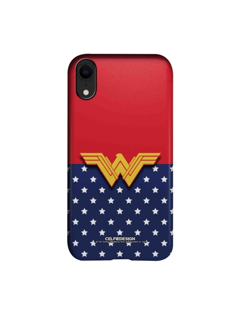 

CelfieDesign Red & Navy Blue Classic Wonder Woman Logo Printed iPhone XR Slim Back Case