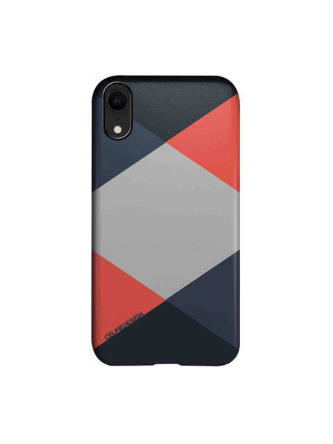 

CelfieDesign Grey & Navy Blue Criss Cross iPhone XR Back Case