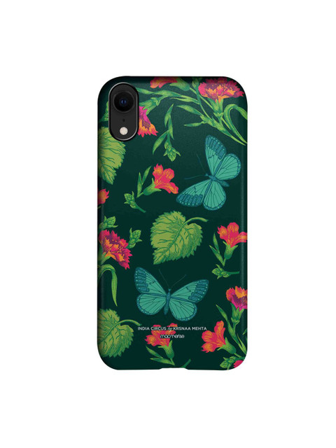 

CelfieDesign Green & Pink Butterfly Effect Floral Printed iPhone XR Slim Back Case