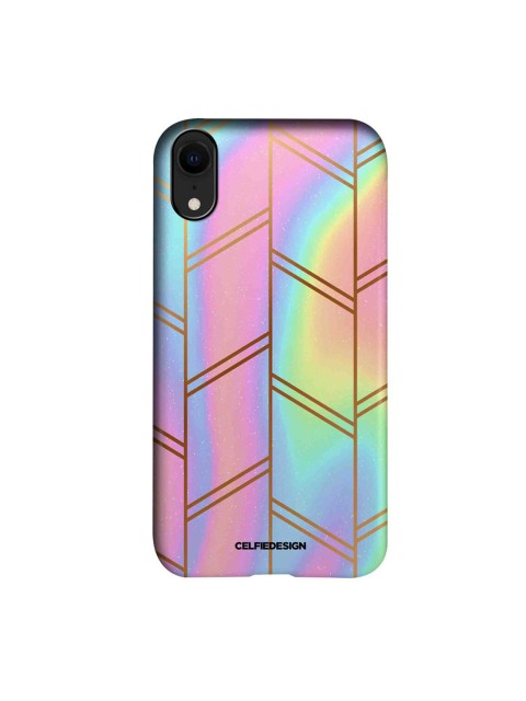 

CelfieDesign Pink & Blue Rainbow Galaxy Printed iPhone XR Slim Back Case