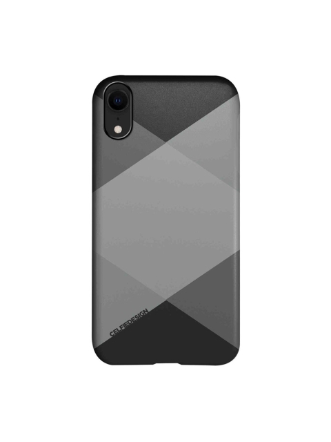 

CelfieDesign Grey & Black Criss Cross Geometric Printed iPhone XR Slim Back Case