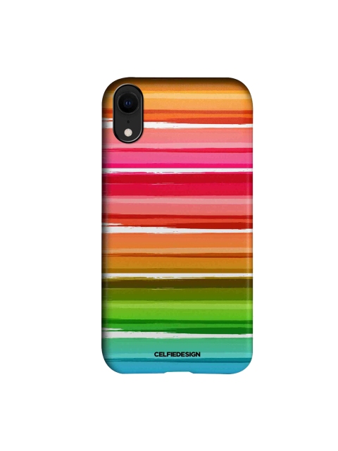 

CelfieDesign Pink & Green Colourful Brush Strokes Printed iPhone XR Slim Back Case
