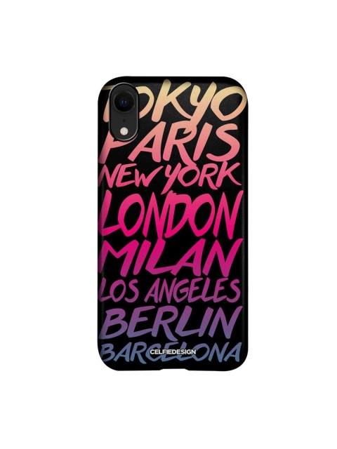 

CelfieDesign Black & Pink Fashion Cities iPhone XR Slim Back Case