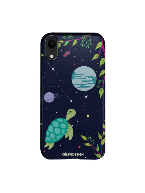 

CelfieDesign Navy Blue & Green Space Turtle Printed iPhone XR Slim Back Case