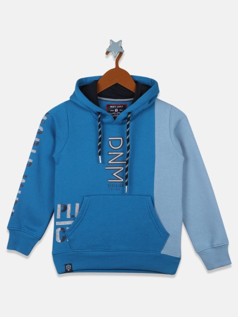 

Monte Carlo Boys Blue Printed Hooded Sweatshirt