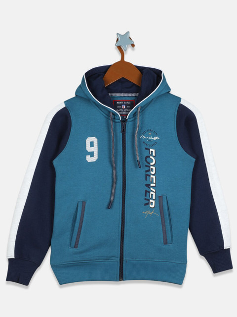 

Monte Carlo Boys Blue Printed Hooded Sweatshirt