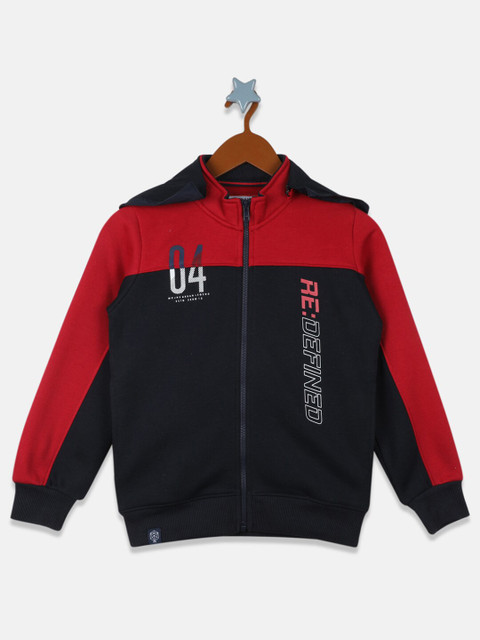 

Monte Carlo Boys Red Colourblocked Hooded Sweatshirt