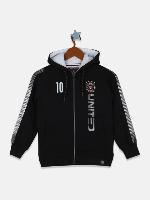 

Monte Carlo Boys Black Printed Hooded Sweatshirt