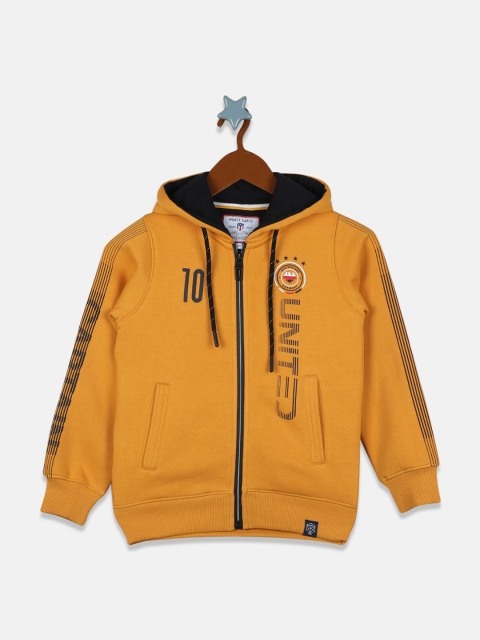 

Monte Carlo Boys Mustard Printed Hooded Sweatshirt