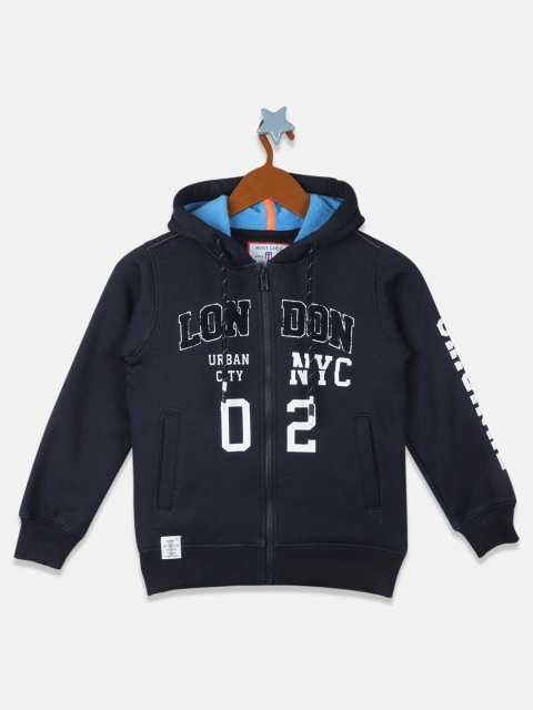 

Monte Carlo Boys Navy Blue Printed Hooded Sweatshirt