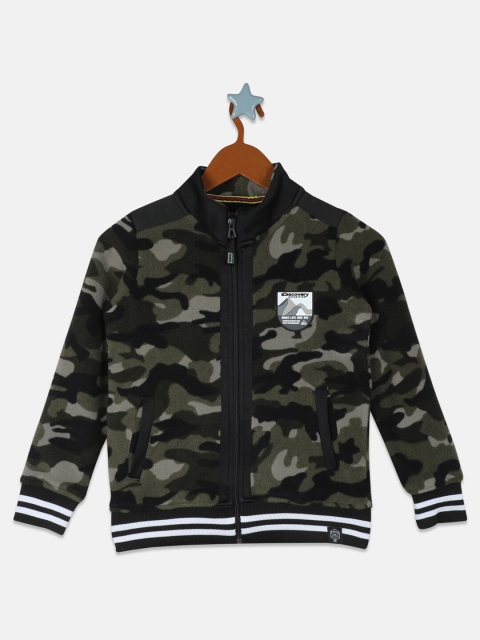

Monte Carlo Boys Olive Green Camouflage Printed Sweatshirt