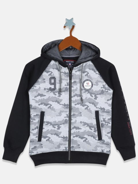 

Monte Carlo Boys Navy Blue Printed Hooded Sweatshirt