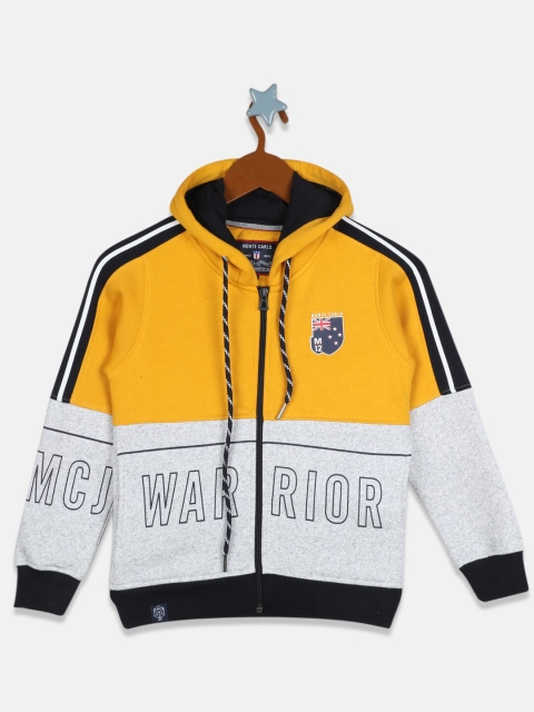 

Monte Carlo Boys Yellow Printed Hooded Sweatshirt