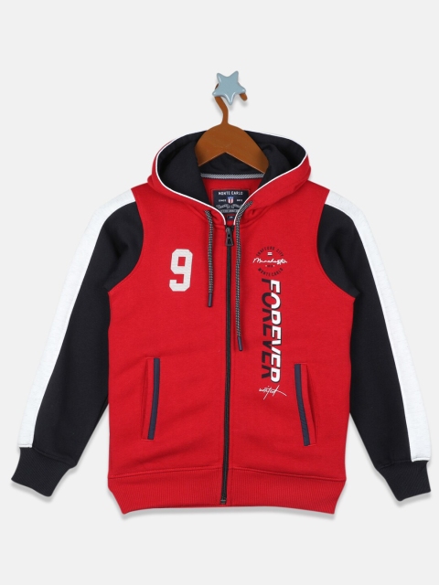 

Monte Carlo Boys Red Printed Hooded Sweatshirt