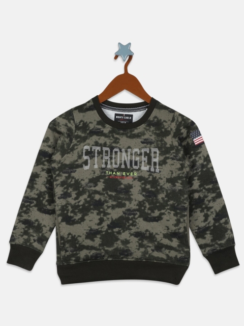 

Monte Carlo Boys Olive Green Printed Sweatshirt
