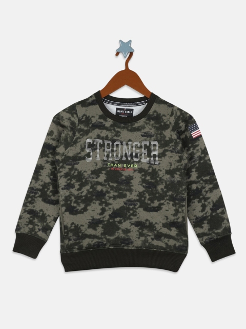 

Monte Carlo Boys Olive Green Printed Sweatshirt