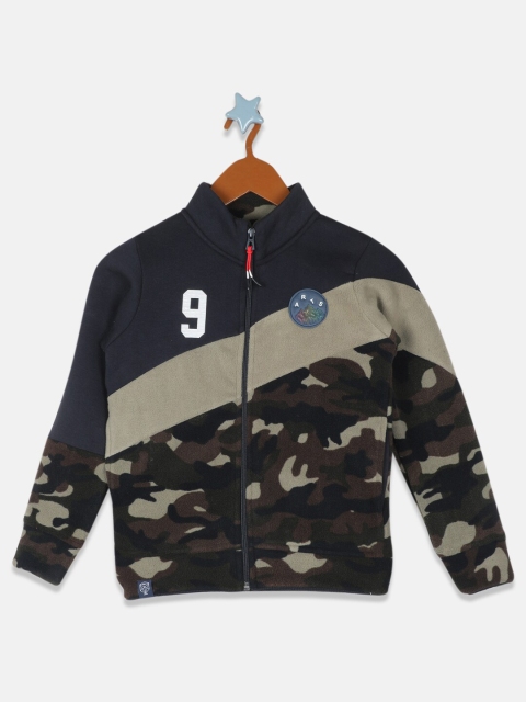 

Monte Carlo Boys Olive Green & Beige Printed Sweatshirt