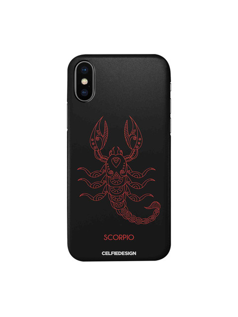 

CelfieDesign Black & Red Scorpio Quirky Printed iPhone XS Slim Back Case