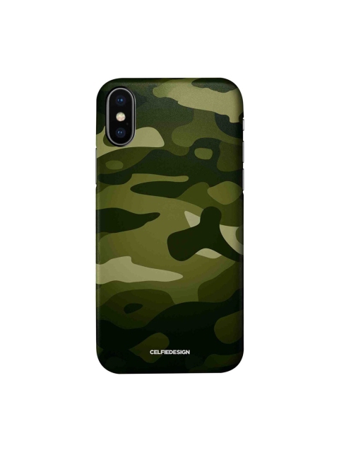 

CelfieDesign Green & Beige Camo Army Printed iPhone XS Slim Back Case