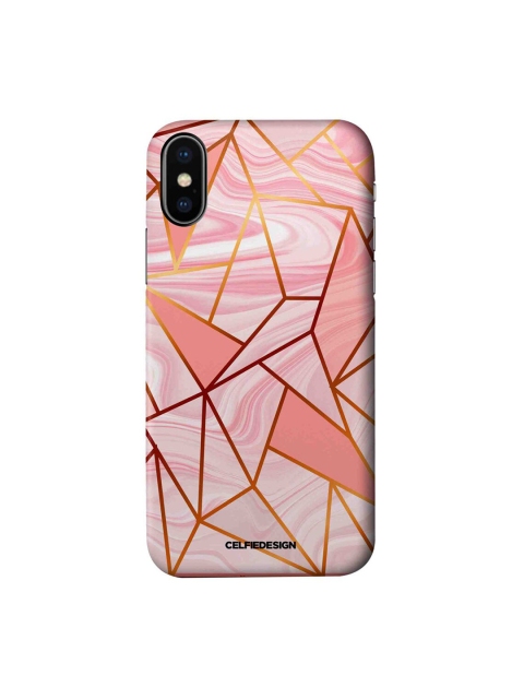 

CelfieDesign Pink & White Marble Peach Flow iPhone Xs Slim Back Case