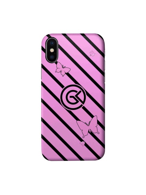 

CelfieDesign Pink & Black Rain iPhone Xs Slim Back Case