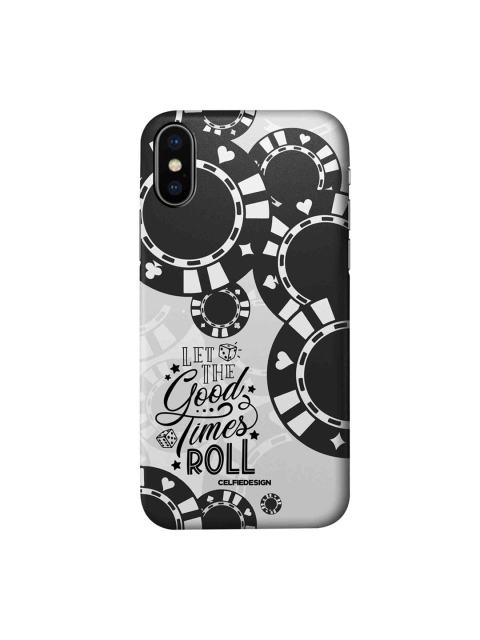 

CelfieDesign White & Black Let The Good Times Roll Printed iPhone XS Slim Back Case