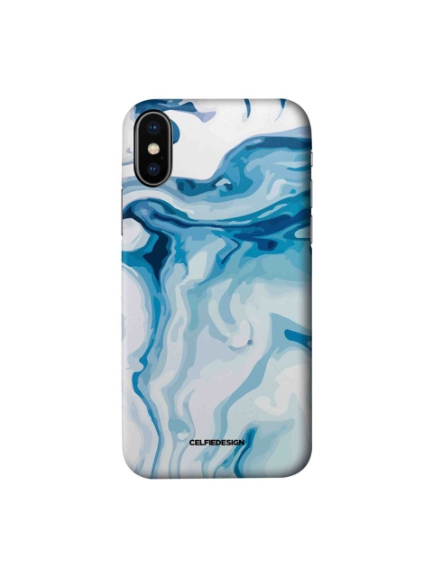 

CelfieDesign White & Blue Liquid Funk Abstract Printed iPhone XS Slim Back Case
