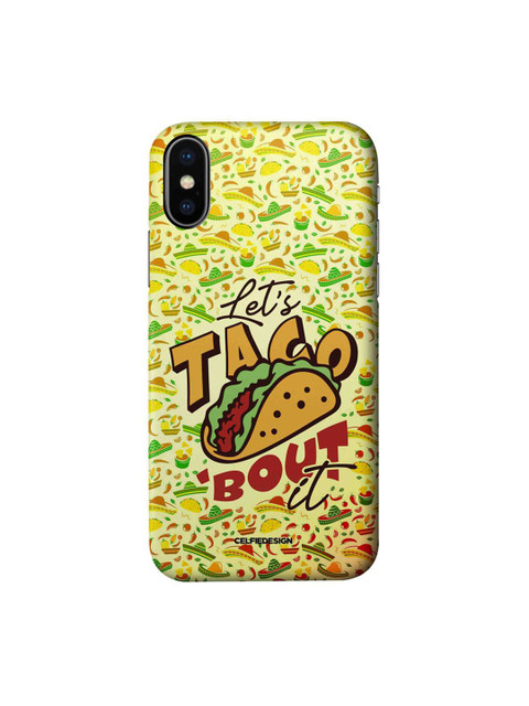 

CelfieDesign Yellow & Red Lets Taco Bout It iPhone Xs Slim Back Case