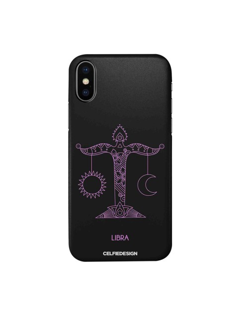 

CelfieDesign Black & Pink Libra iPhone Xs Slim Back Case