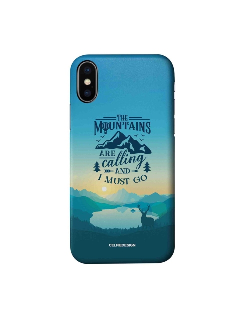 

CelfieDesign Blue & White The Mountains Are Calling iPhone Xs Slim Back Case