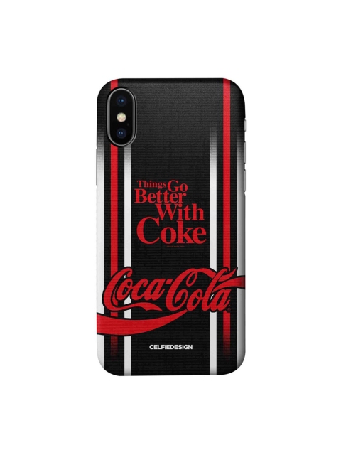 

CelfieDesign Black & Red Better With Coke Printed iPhone Xs Slim Back Case