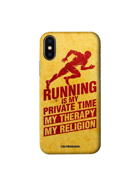 

CelfieDesign Yellow & Red Religion Of Running Printed iPhone Xs Slim Back Case