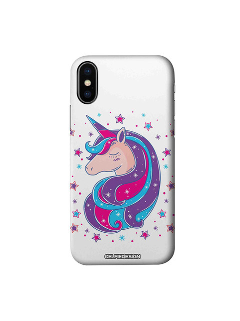 

CelfieDesign White & Purple Unicorn Printed iPhone Xs Slim Back Case