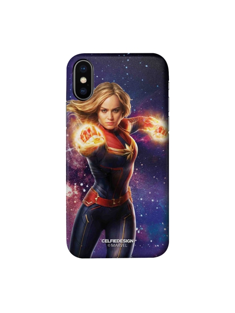 

CelfieDesign Blue & Red Fierce Captain Marvel iPhone Xs Slim Back Case