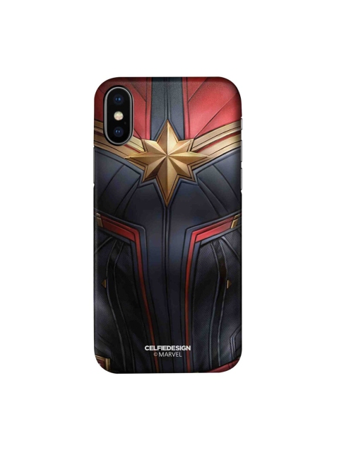 

CelfieDesign Black & Red Suit Up Captain Marvel iPhone Xs Slim Back Case