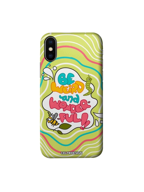 

CelfieDesign Green & Pink Be Weird And Wonderful iPhone Xs Slim Back Case