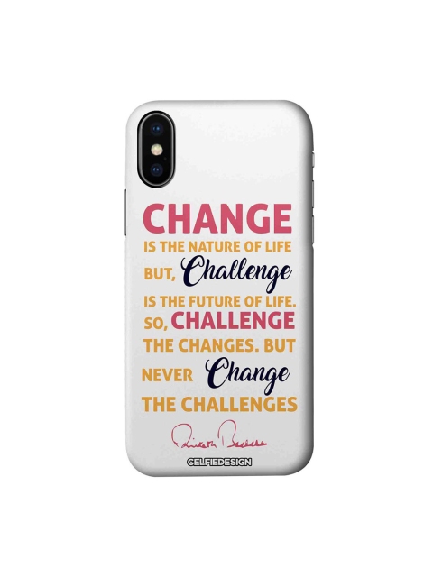 

CelfieDesign White & Yellow Challenge AB Quotes Typography iPhone XS Slim Back Case