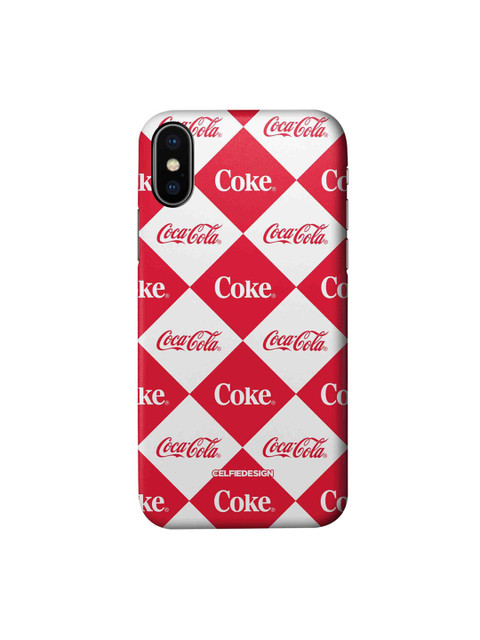 

CelfieDesign White & Red Coke Mozaic Printed iPhone Xs Slim Back Case