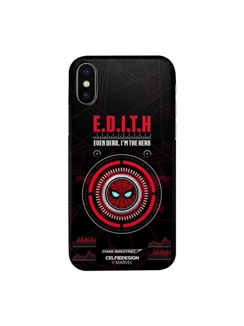 

CelfieDesign Black & Red Hello Edith Printed iPhone Xs Slim Back Case