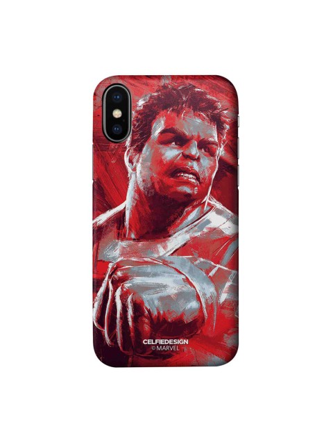 

CelfieDesign Red & Grey Art Hulk Superhero Printed iPhone XS Slim Back Case